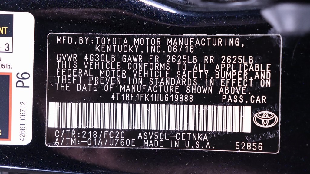 2017 Toyota Camry LE 25