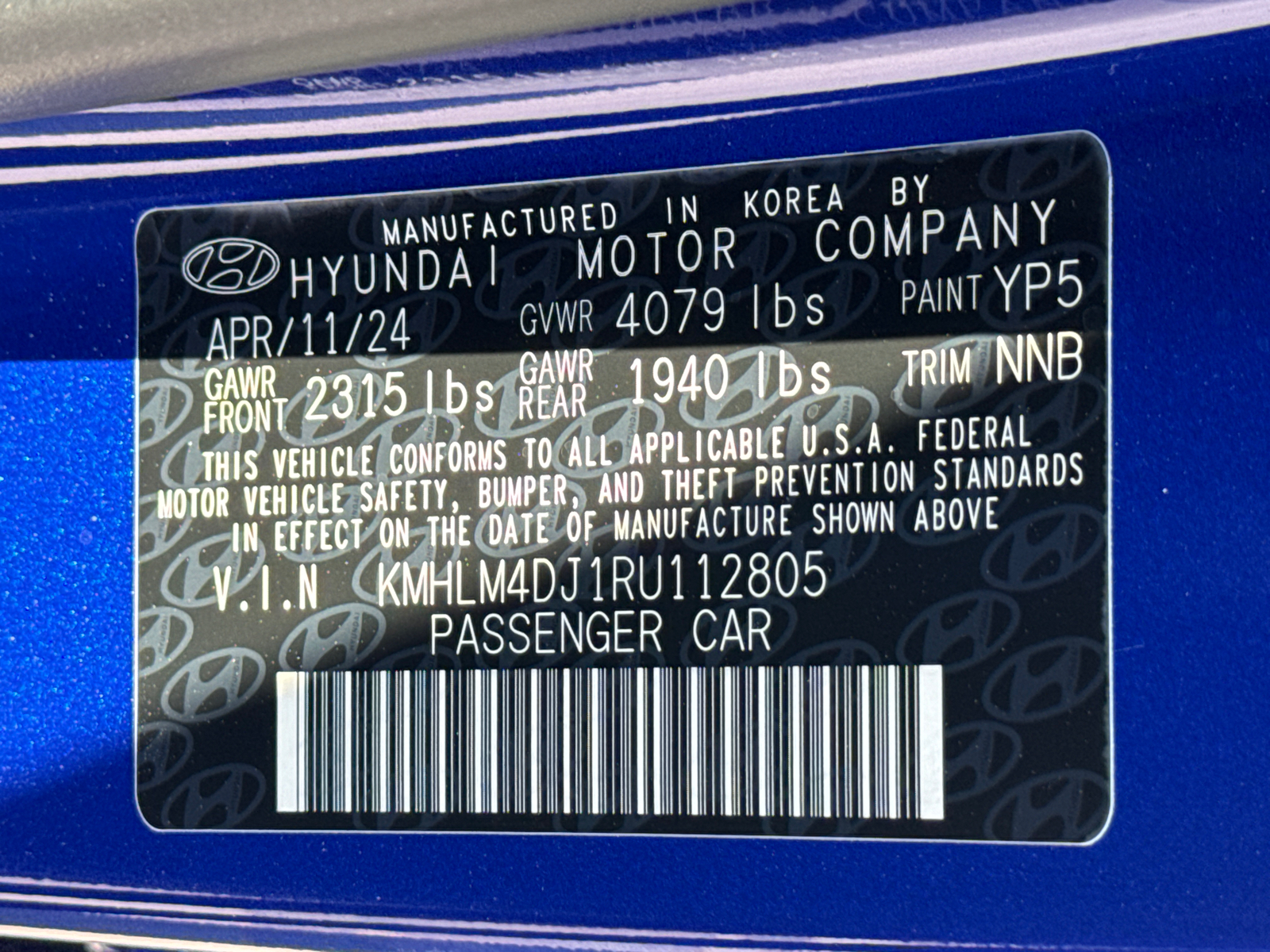 2024 Hyundai Elantra Hybrid Blue 39