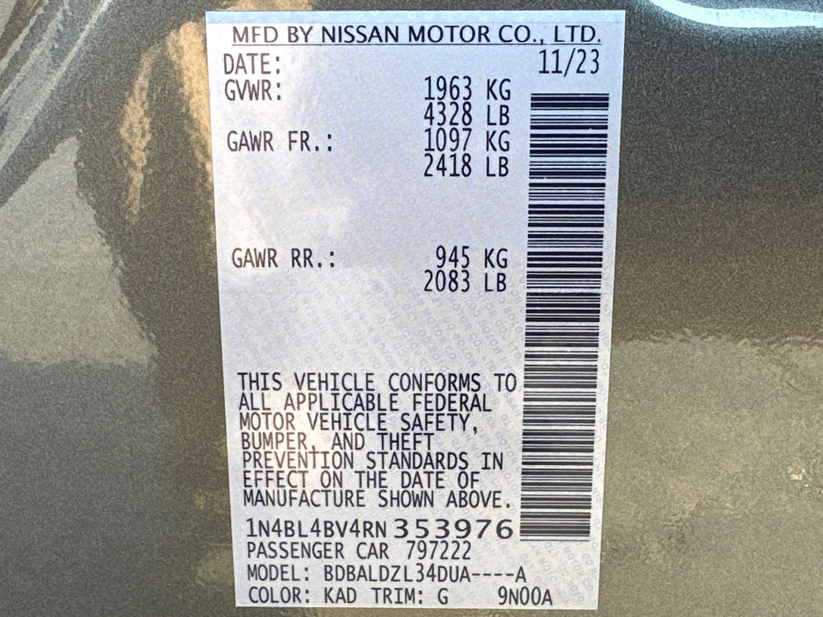 2024 Nissan Altima 2.5 S 38