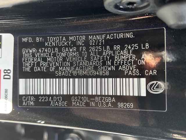 2021 Lexus ES ES 350 34