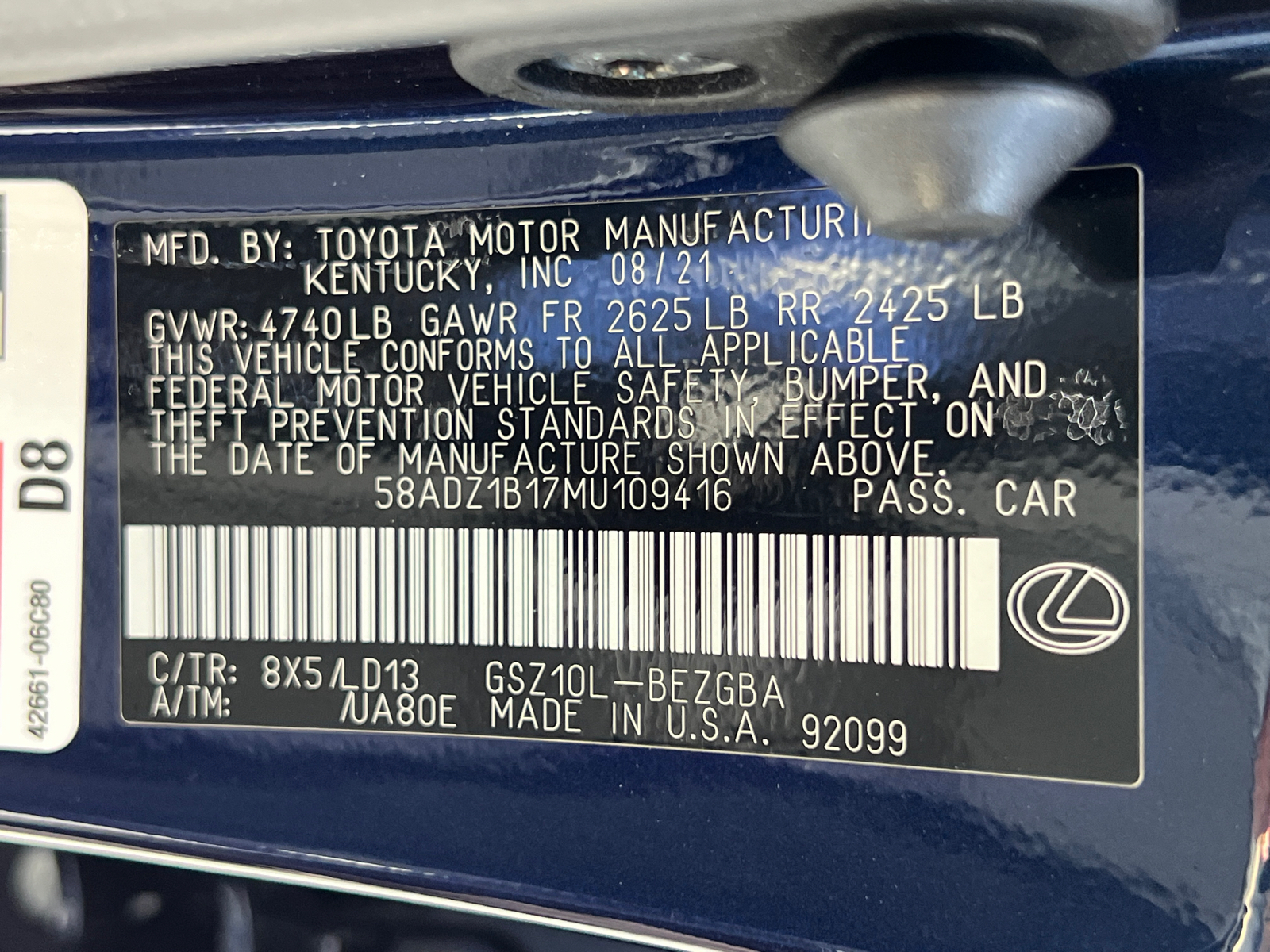 2021 Lexus ES ES 350 36