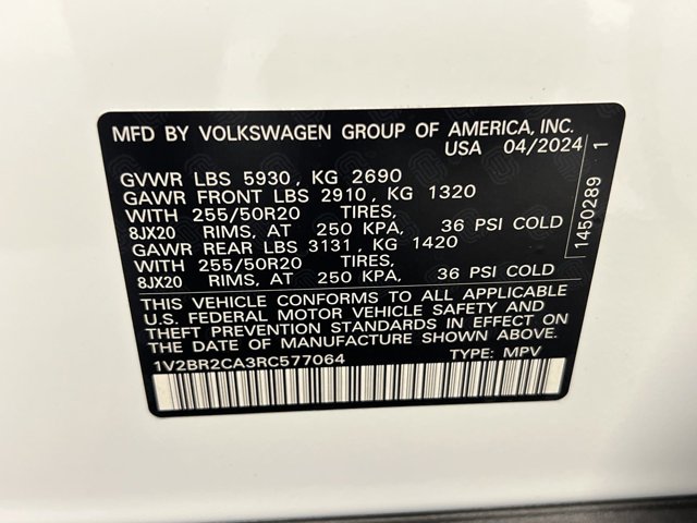 2024 Volkswagen Atlas 2.0T SEL 24