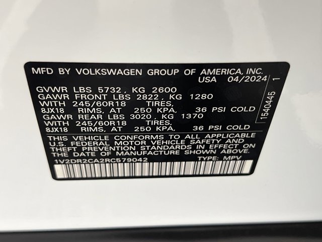 2024 Volkswagen Atlas 2.0T SE 20