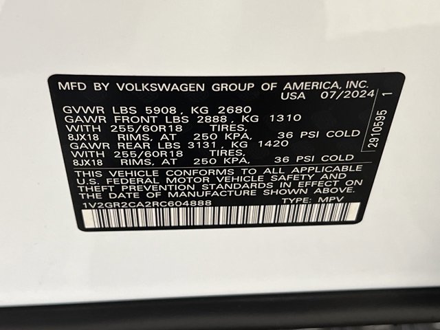 2024 Volkswagen Atlas 2.0T Peak Edition SEL 22