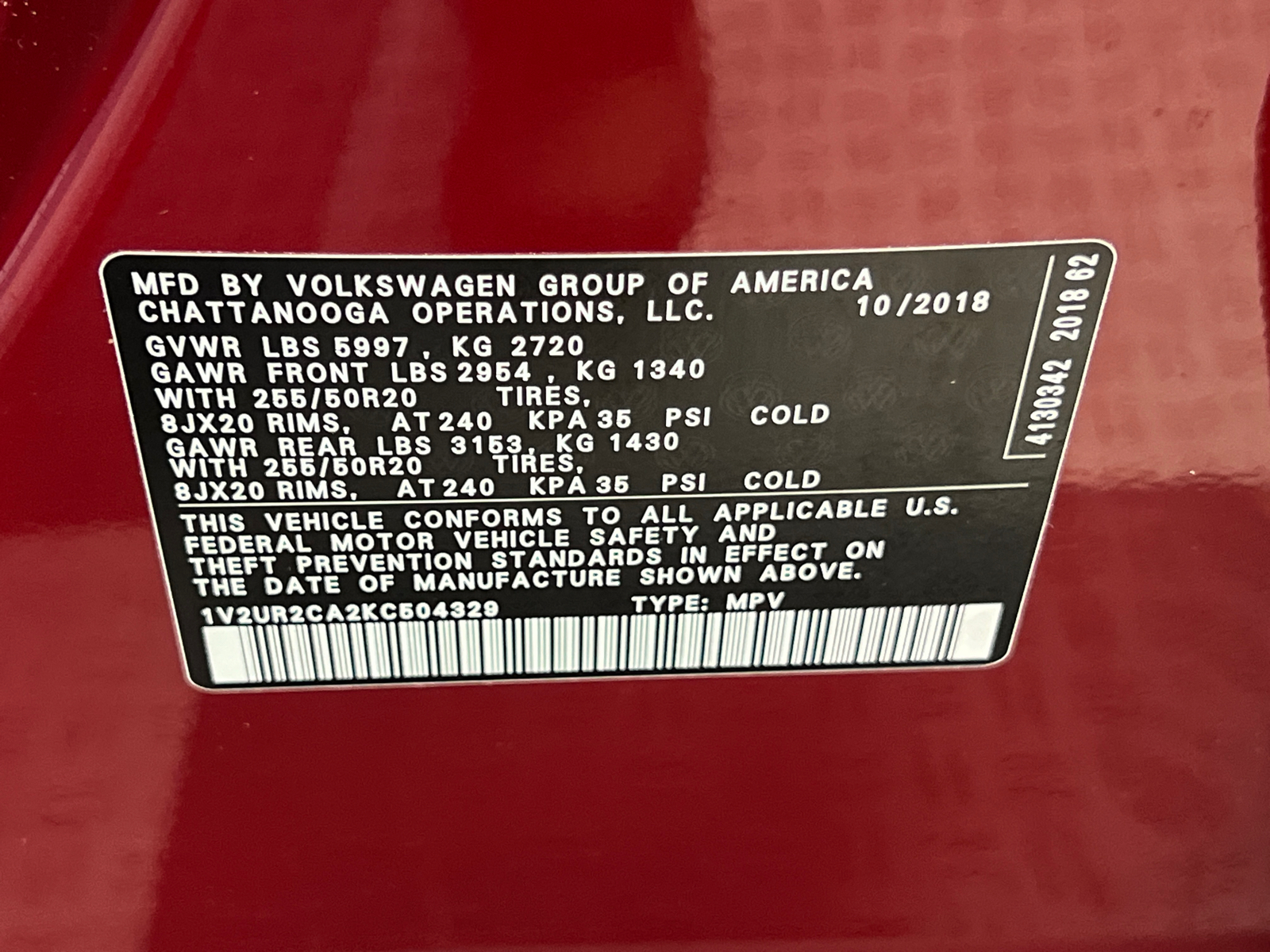 2019 Volkswagen Atlas 3.6L V6 SE 31