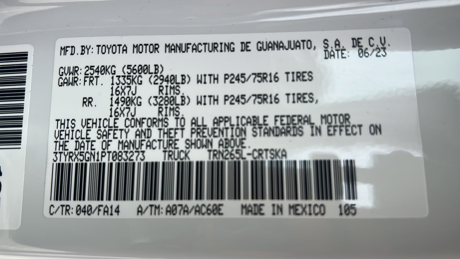 2023 Toyota Tacoma 2WD SR 26