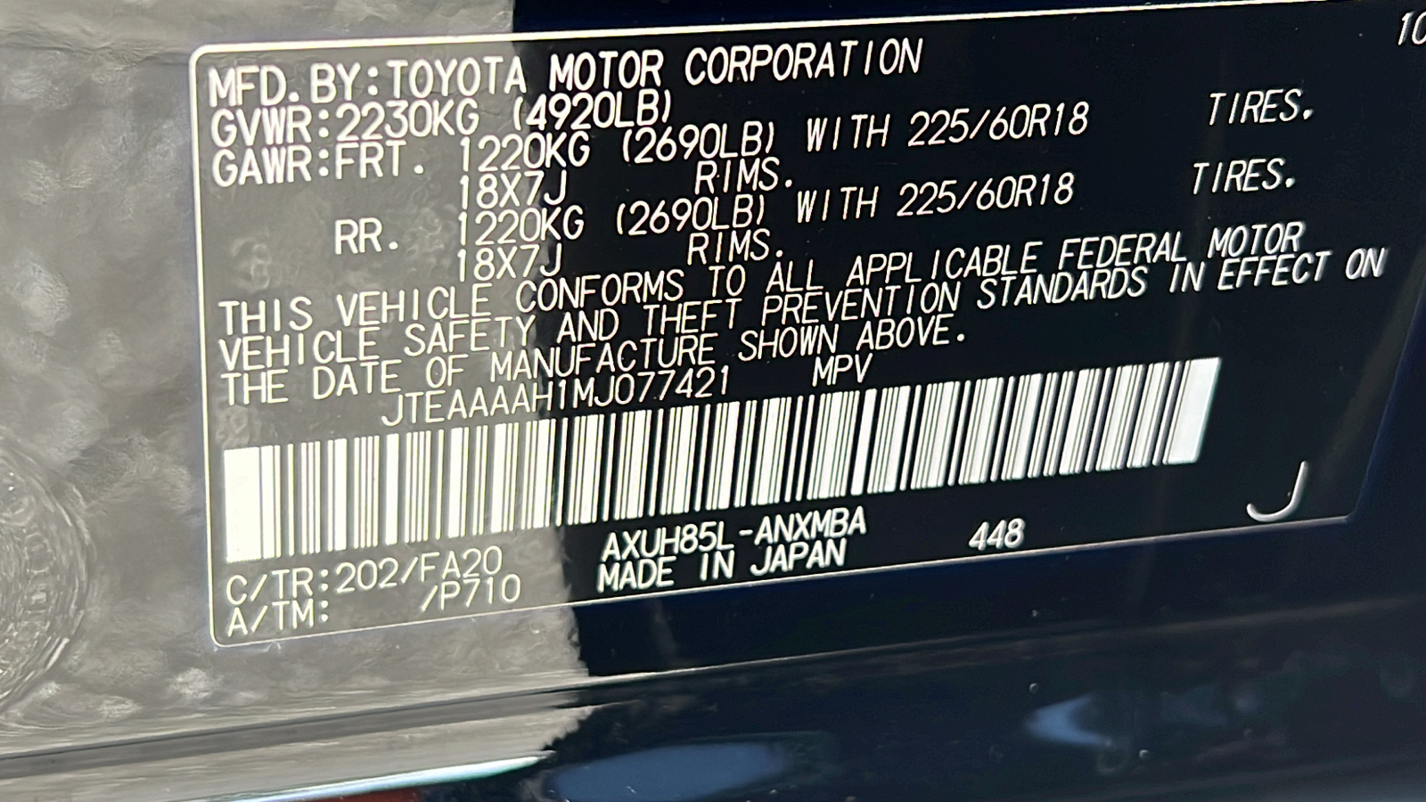 2021 Toyota Venza LE 29