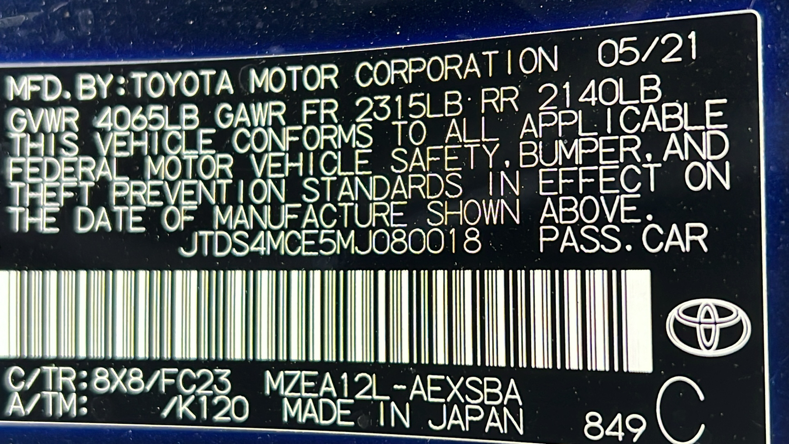 2021 Toyota Corolla SE 24
