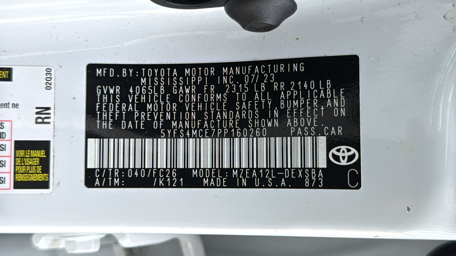 2023 Toyota Corolla SE 25