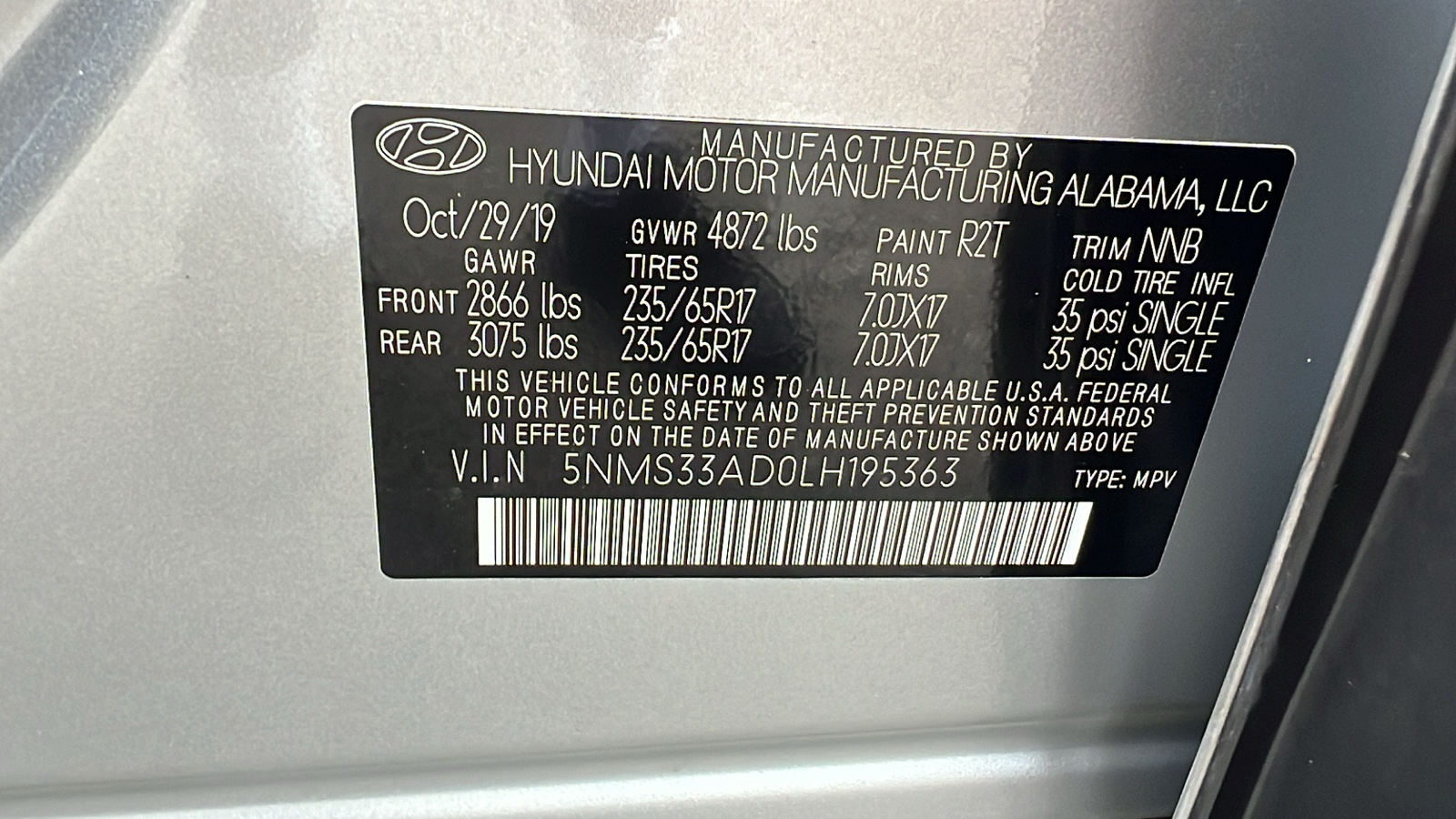 2020 Hyundai Santa Fe SEL 2.4 27