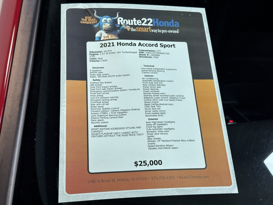 2021 Honda Accord Sedan Sport 40