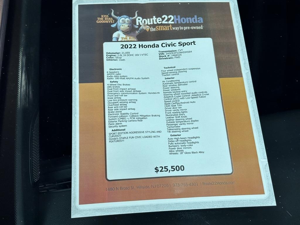 2022 Honda Civic Sedan Sport 39