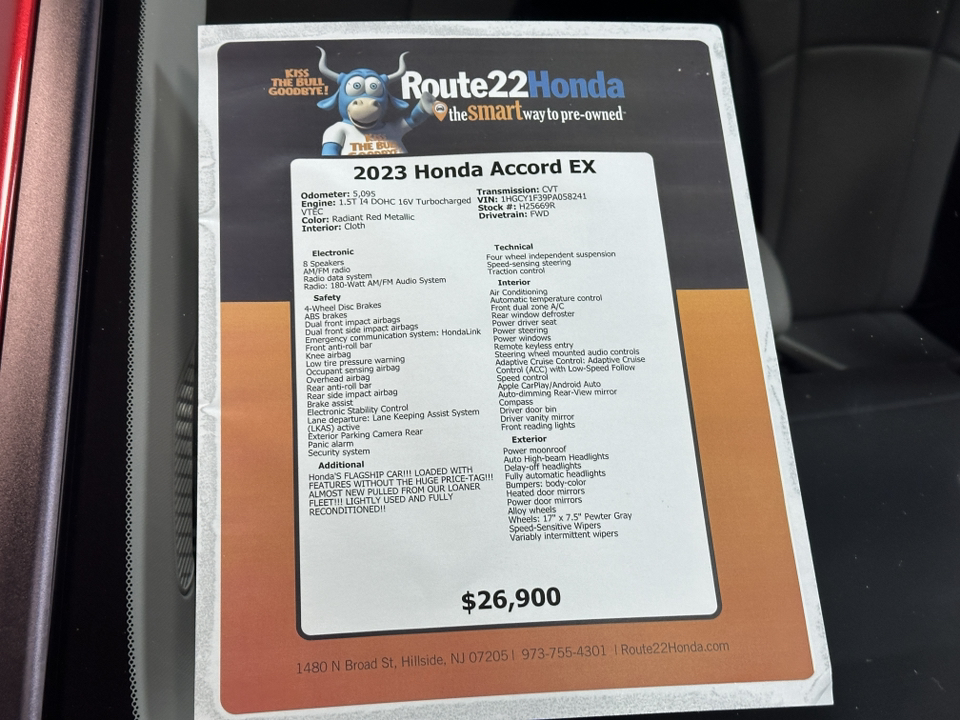 2023 Honda Accord Sedan EX 40