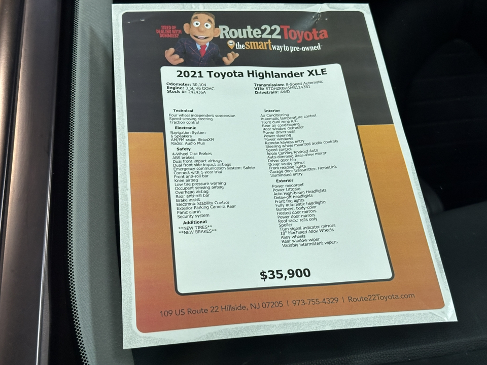 2021 Toyota Highlander XLE 40