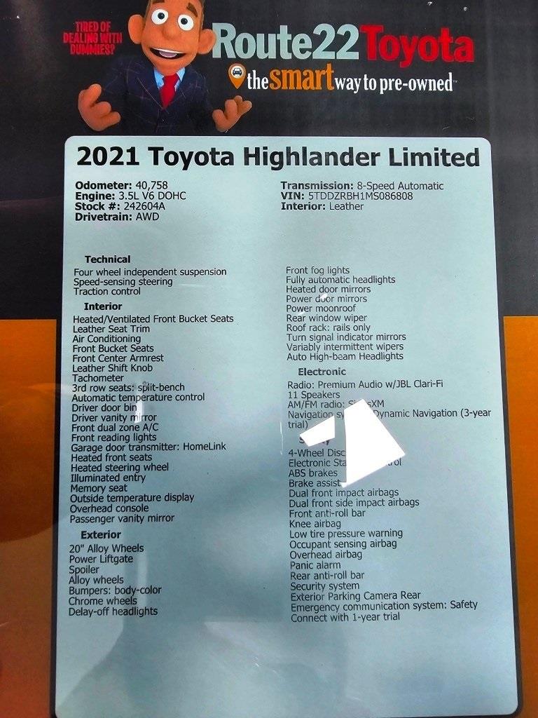 2021 Toyota Highlander Limited 40