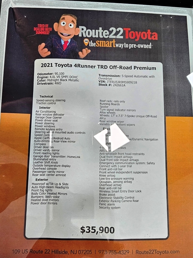 2021 Toyota 4Runner TRD Off Road Premium 40