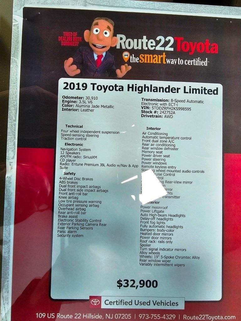2019 Toyota Highlander Limited 39