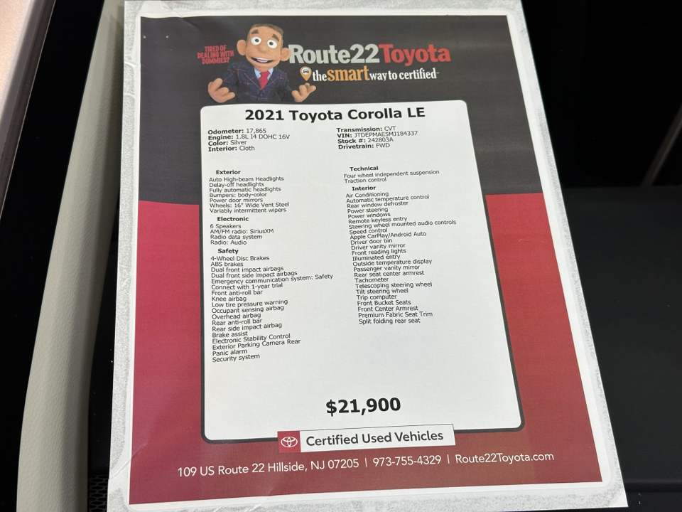 2021 Toyota Corolla LE 39