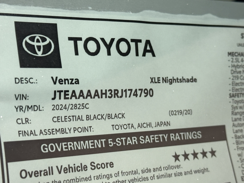 2024 Toyota Venza Nightshade 26
