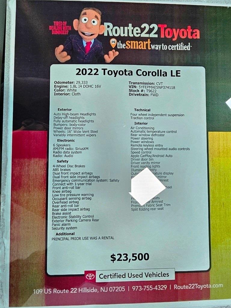 2022 Toyota Corolla LE 39