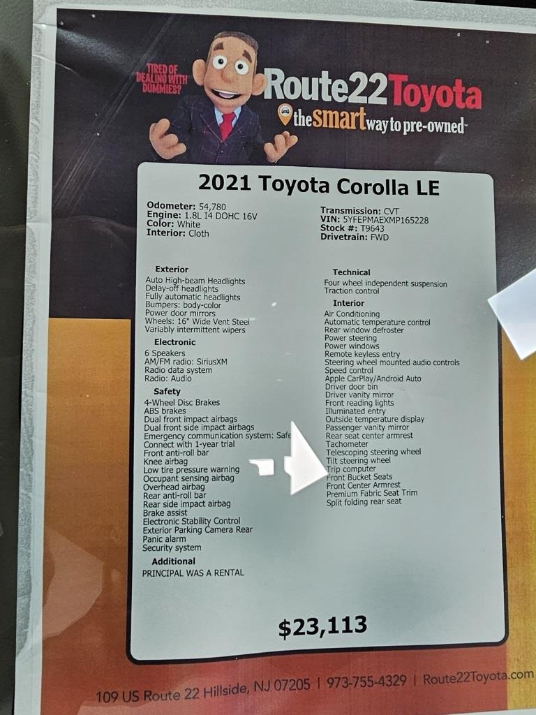 2021 Toyota Corolla LE 40