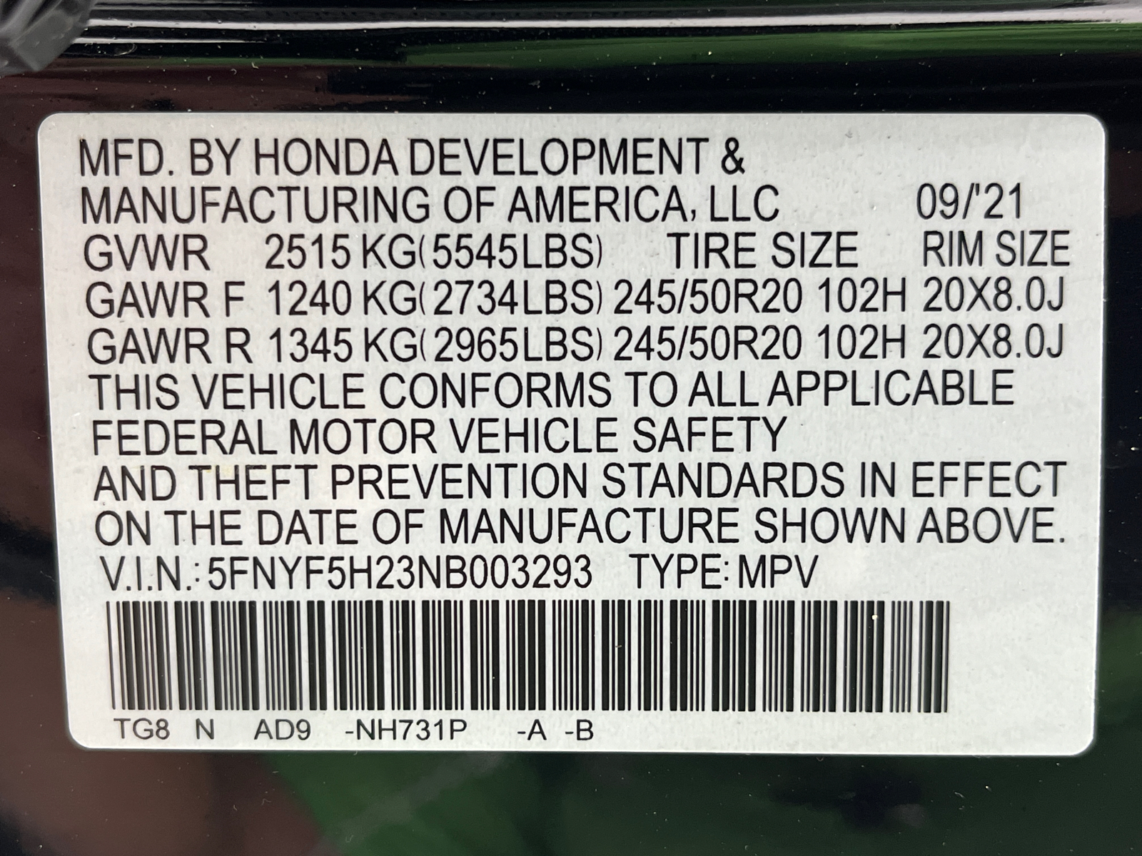 2022 Honda Pilot Special Edition 46