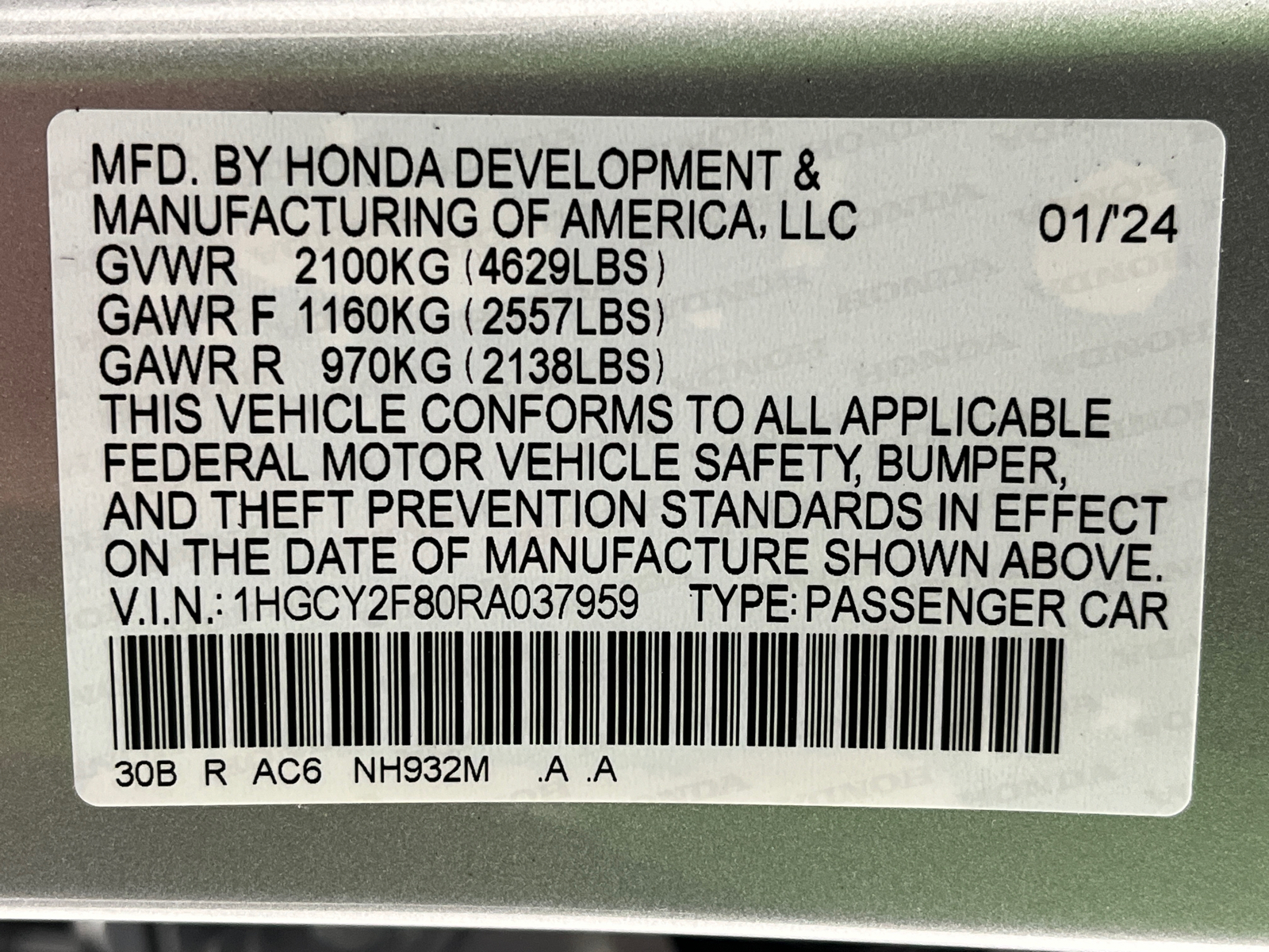 2024 Honda Accord Hybrid Touring 48
