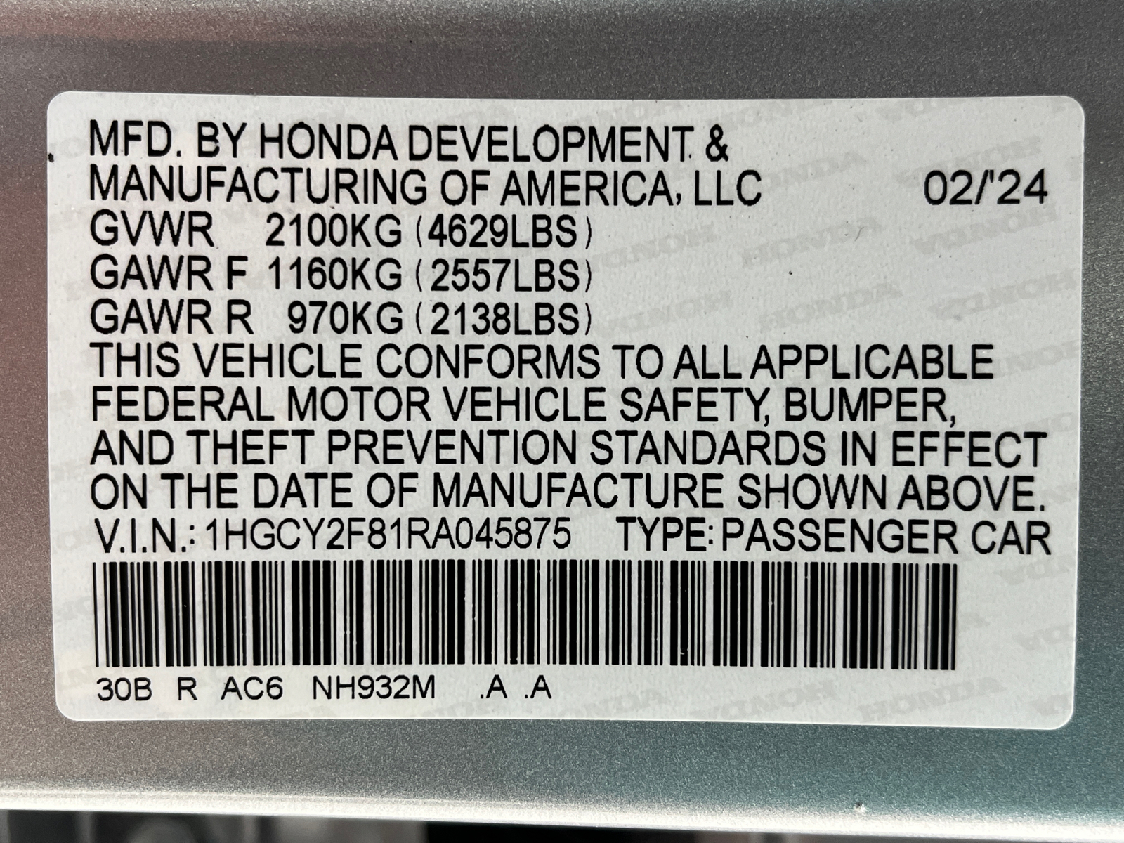 2024 Honda Accord Hybrid Touring 48