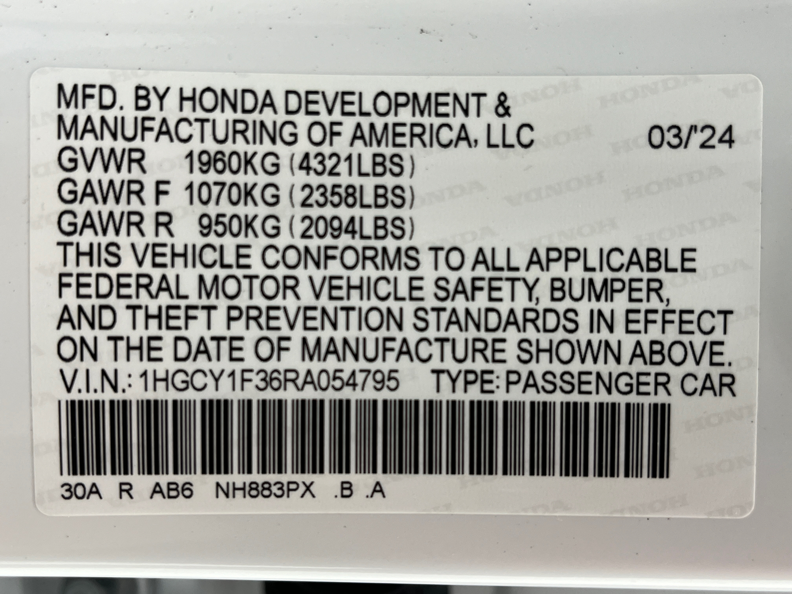 2024 Honda Accord EX 38