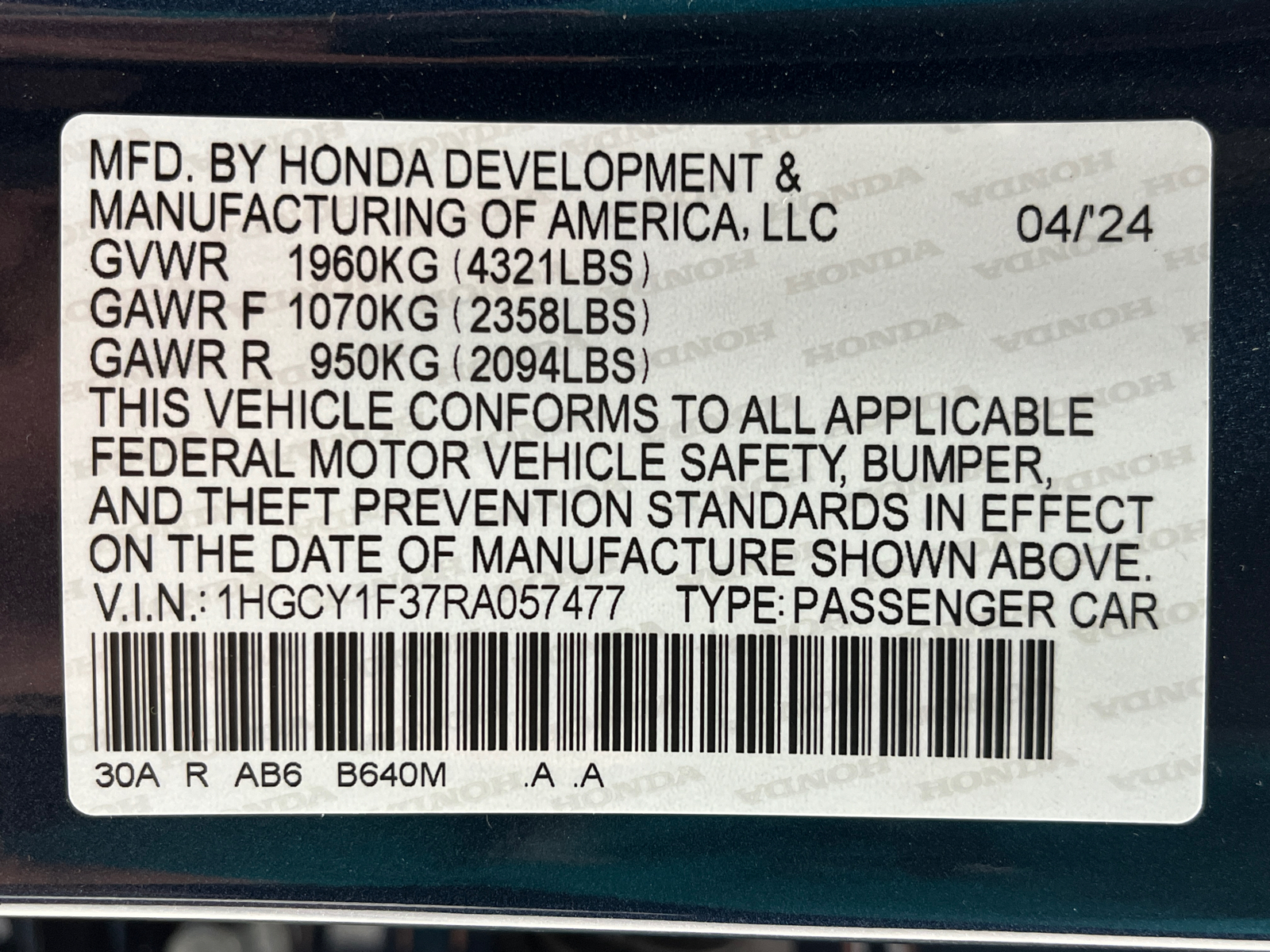 2024 Honda Accord EX 38