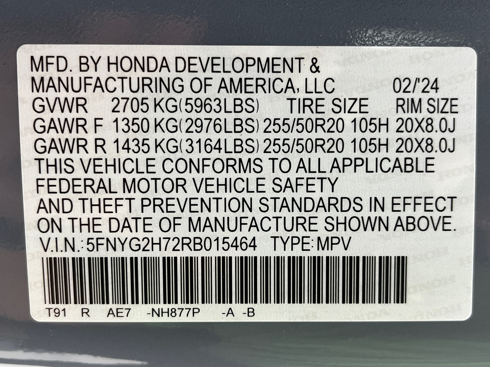 2024 Honda Pilot Touring 59