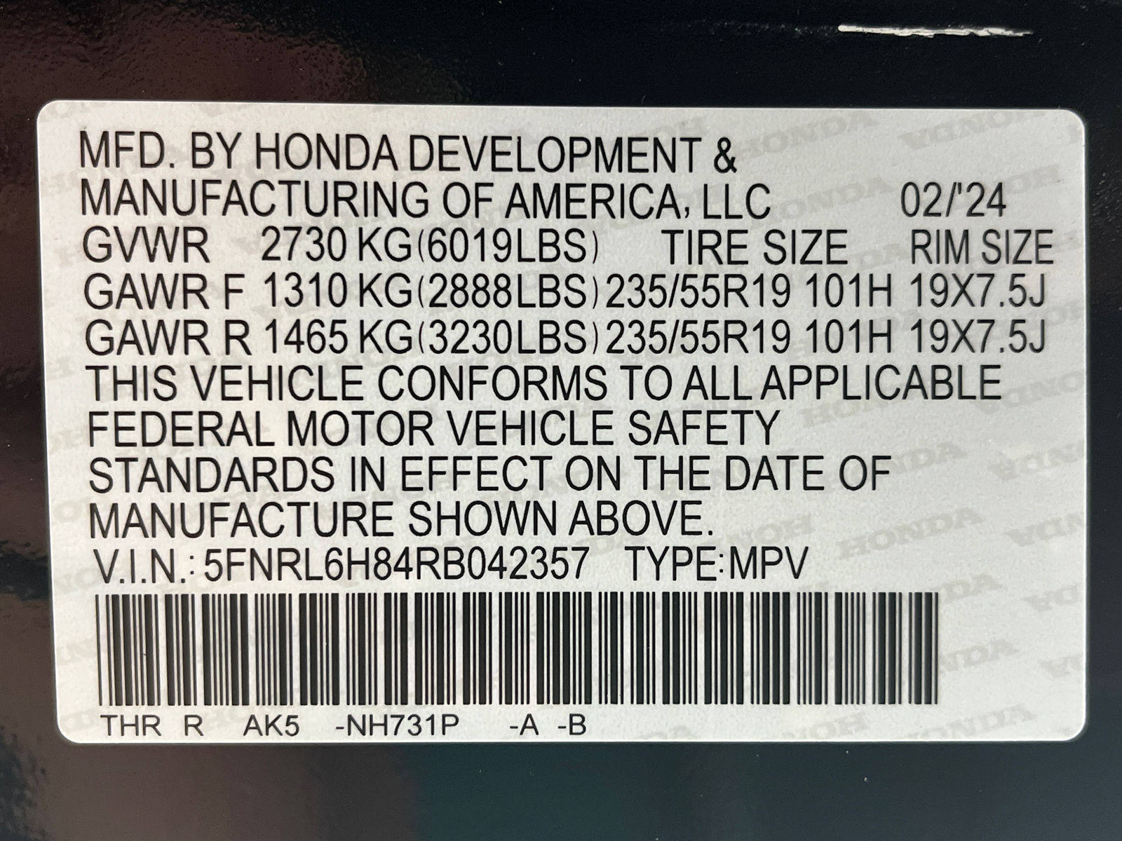 2024 Honda Odyssey Touring 62