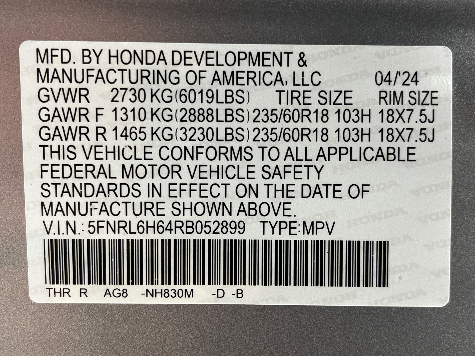 2024 Honda Odyssey EX-L 53