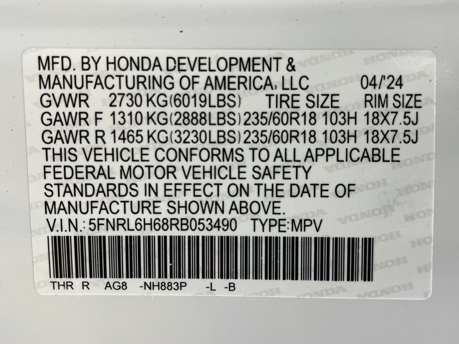 2024 Honda Odyssey EX-L 53