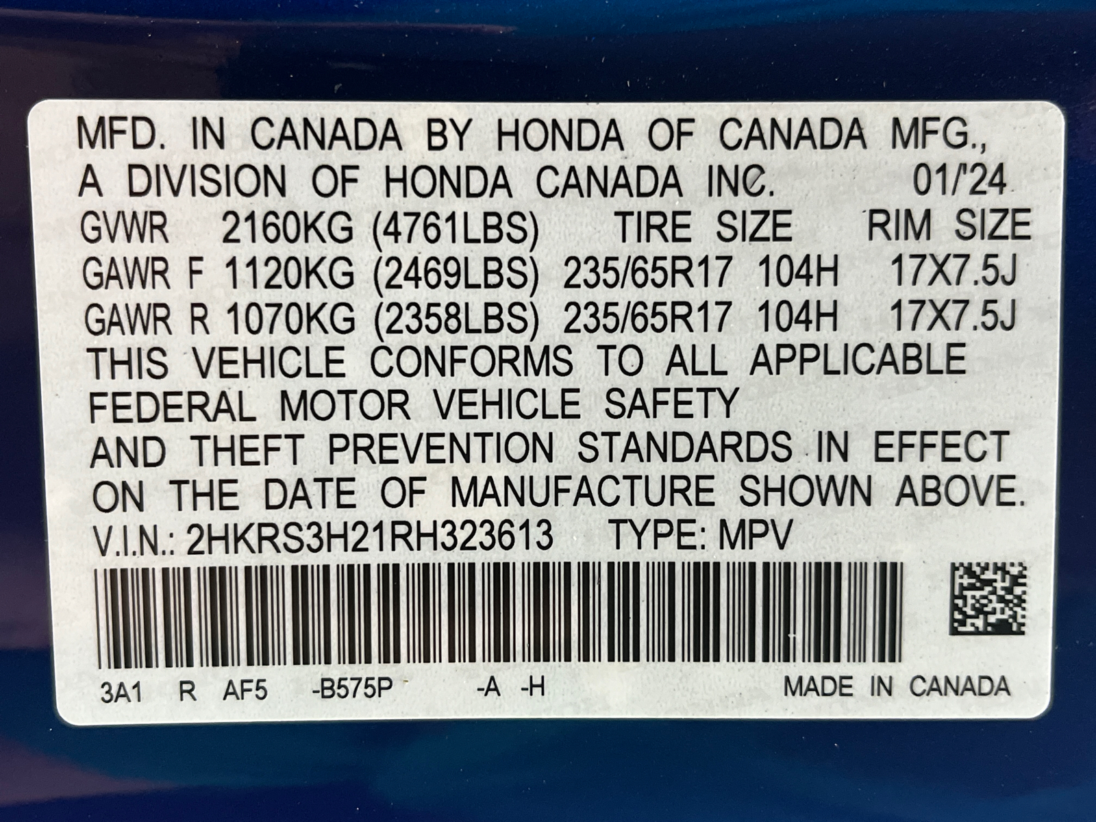 2024 Honda CR-V LX 36