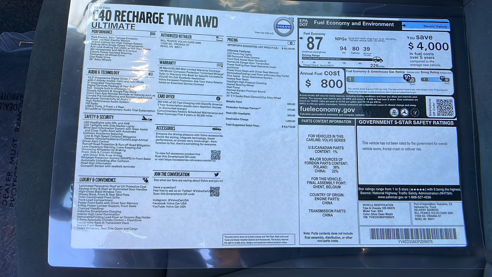 2023 Volvo C40 Recharge Pure Electric Ultimate 14